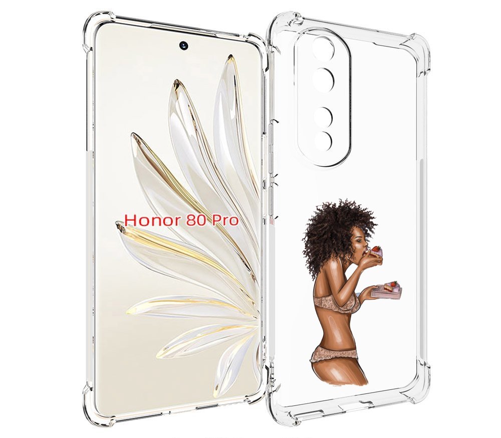 

Чехол MyPads Девушка-с-пирожными женский для Honor 80 Pro, Прозрачный, Tocco