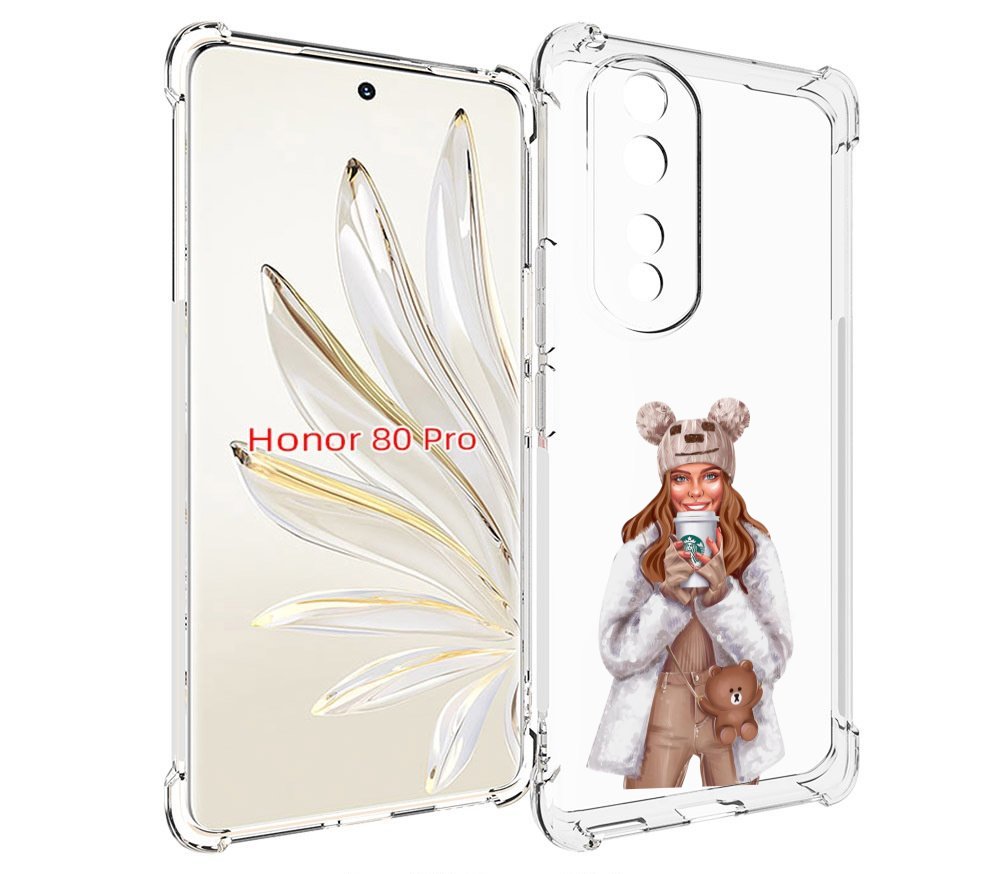 

Чехол MyPads Девушка-с-кофе-старбакс женский для Honor 80 Pro, Прозрачный, Tocco