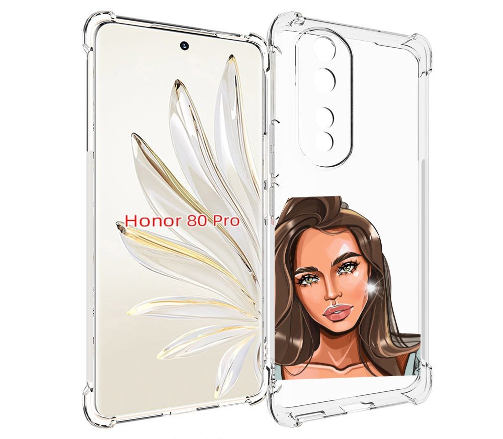 

Чехол MyPads Девушка-с-зелеными-глазами для Honor 80 Pro, Прозрачный, Tocco