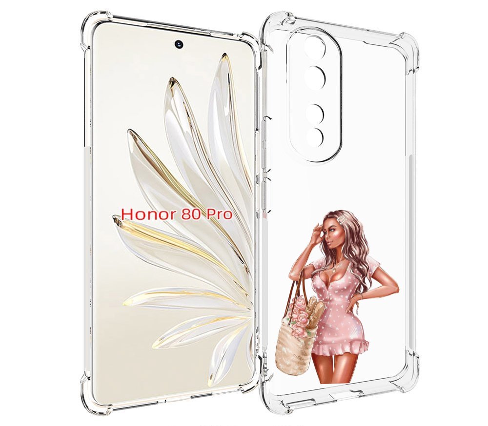 

Чехол MyPads Девушка-в-мини-платье женский для Honor 80 Pro, Прозрачный, Tocco