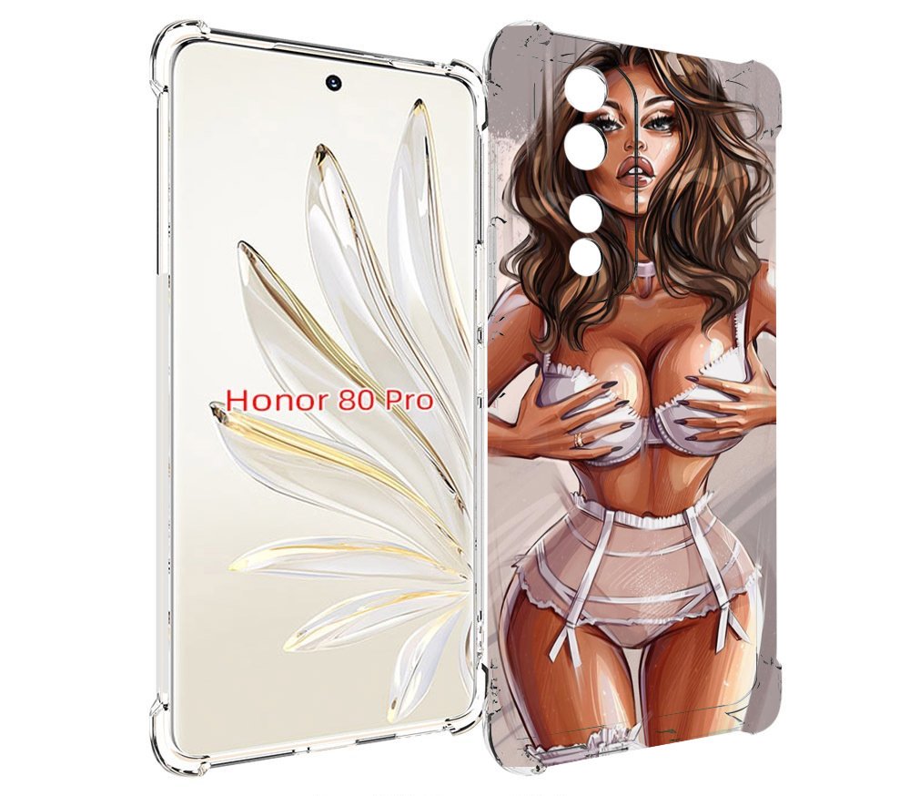 

Чехол MyPads Девушка-в-кружевном для Honor 80 Pro, Прозрачный, Tocco
