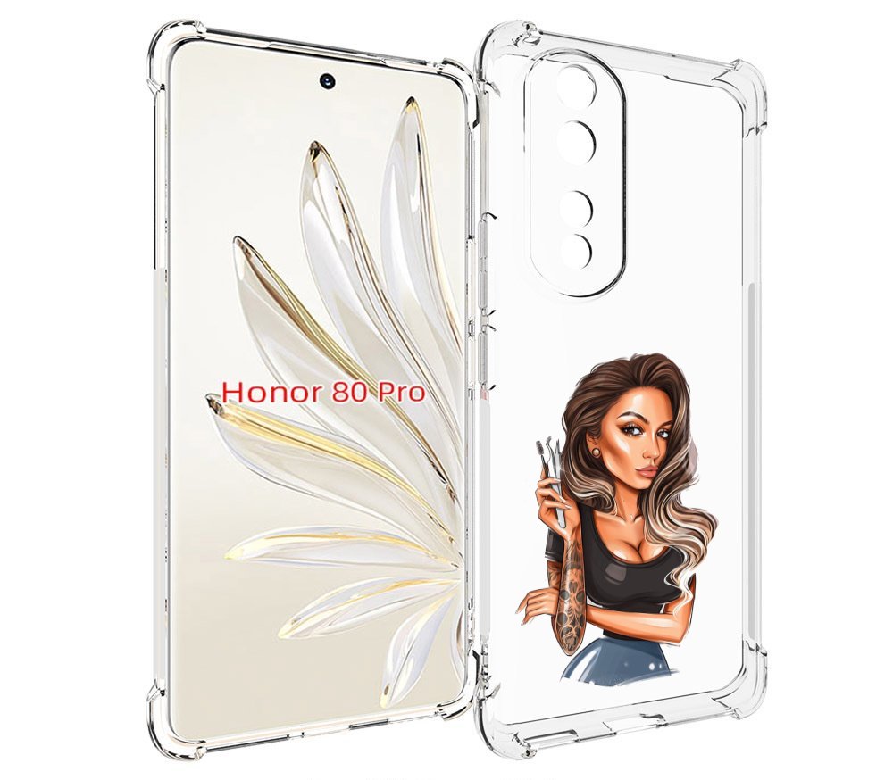

Чехол MyPads Девушка-бровист для Honor 80 Pro, Прозрачный, Tocco