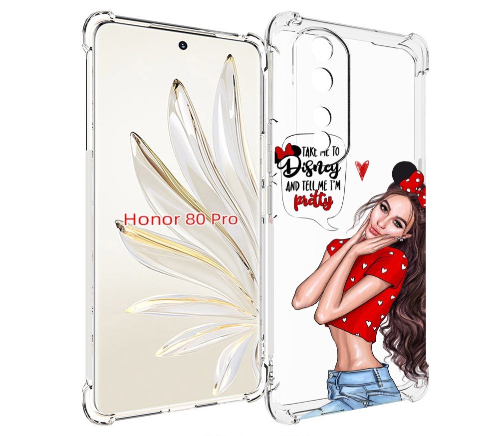 

Чехол MyPads Девушка-Мини женский для Honor 80 Pro, Прозрачный, Tocco