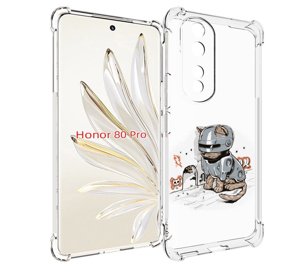 

Чехол MyPads Грозный кот для Honor 80 Pro, Прозрачный, Tocco