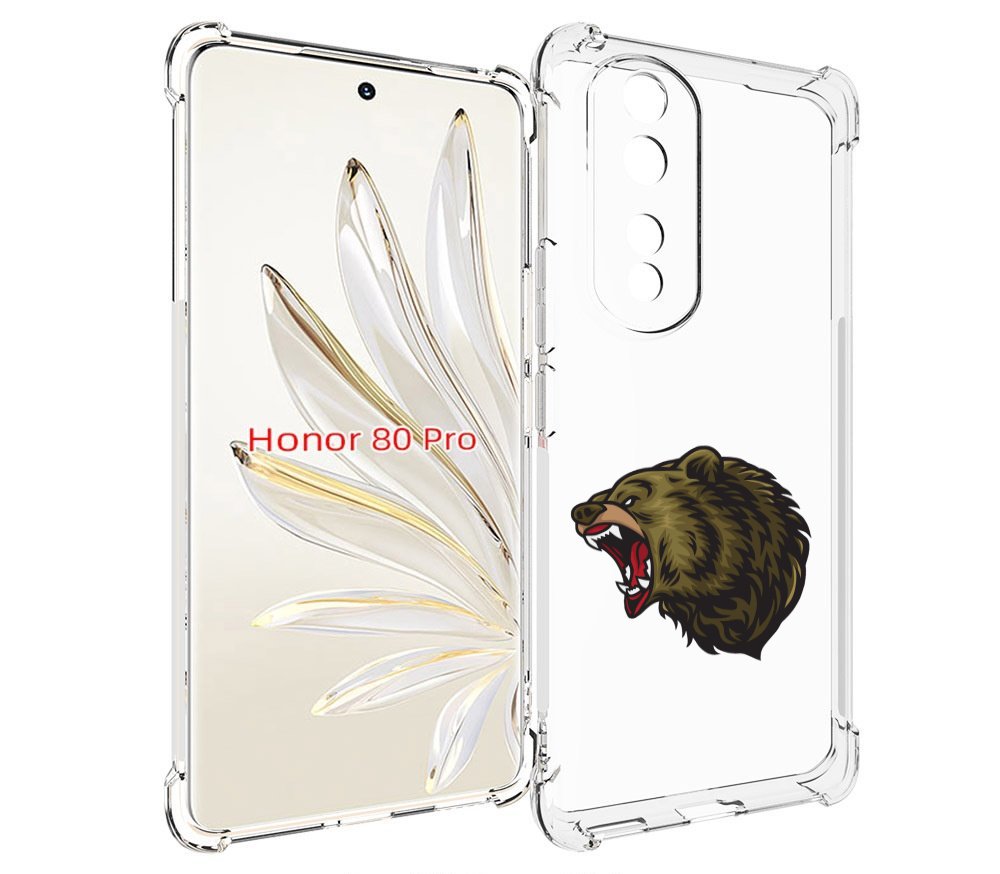 

Чехол MyPads Голова-медведь для Honor 80 Pro, Прозрачный, Tocco