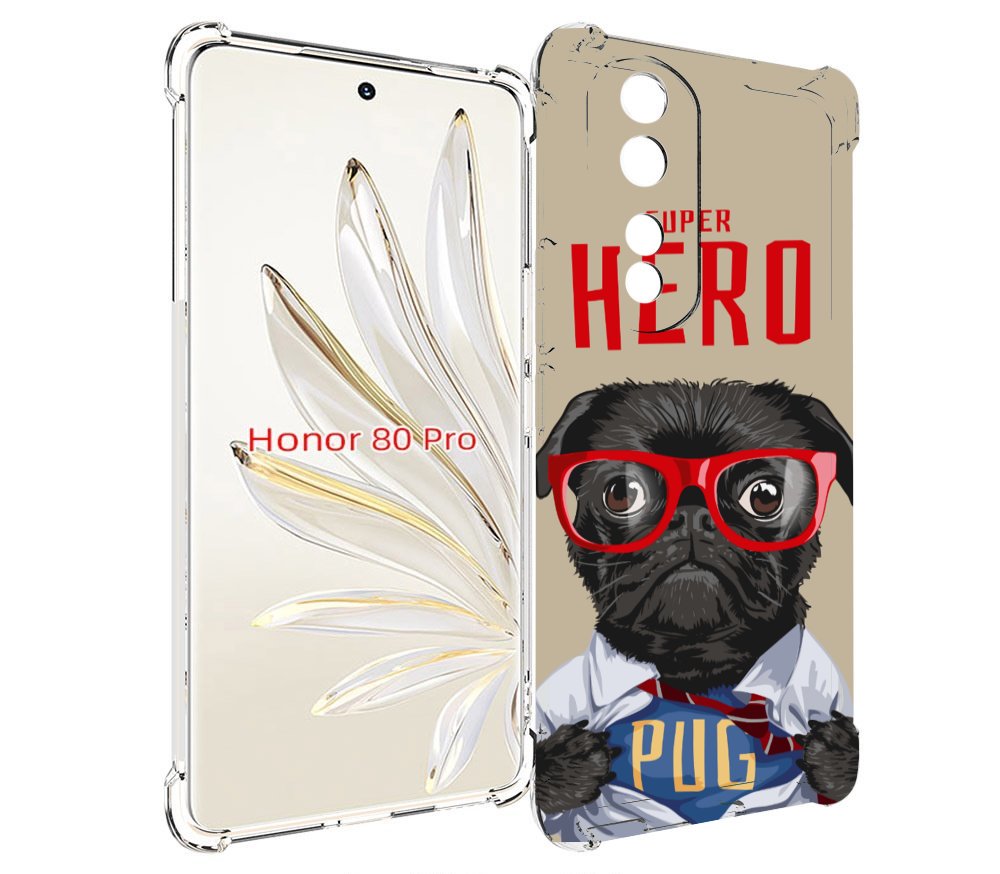 Чехол MyPads Герой-PUG для Honor 80 Pro