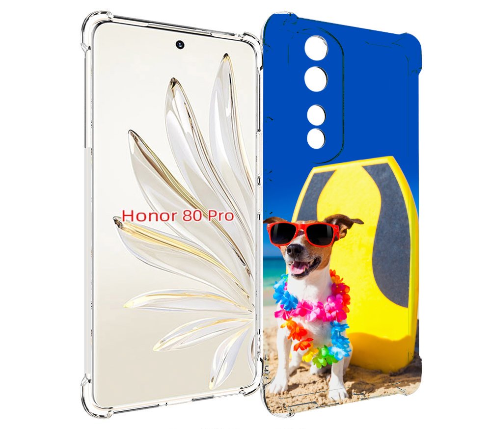 

Чехол MyPads Гавайская-собака для Honor 80 Pro, Прозрачный, Tocco