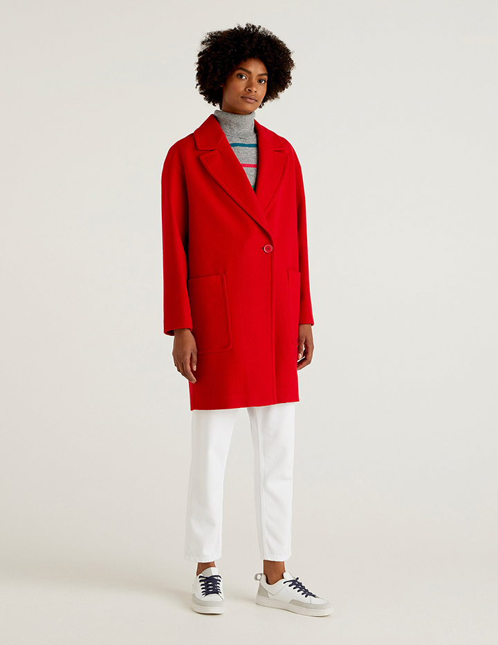 

Пальто женское United Colors of Benetton 21A_2DK65K384 красное 44, 21A_2DK65K384