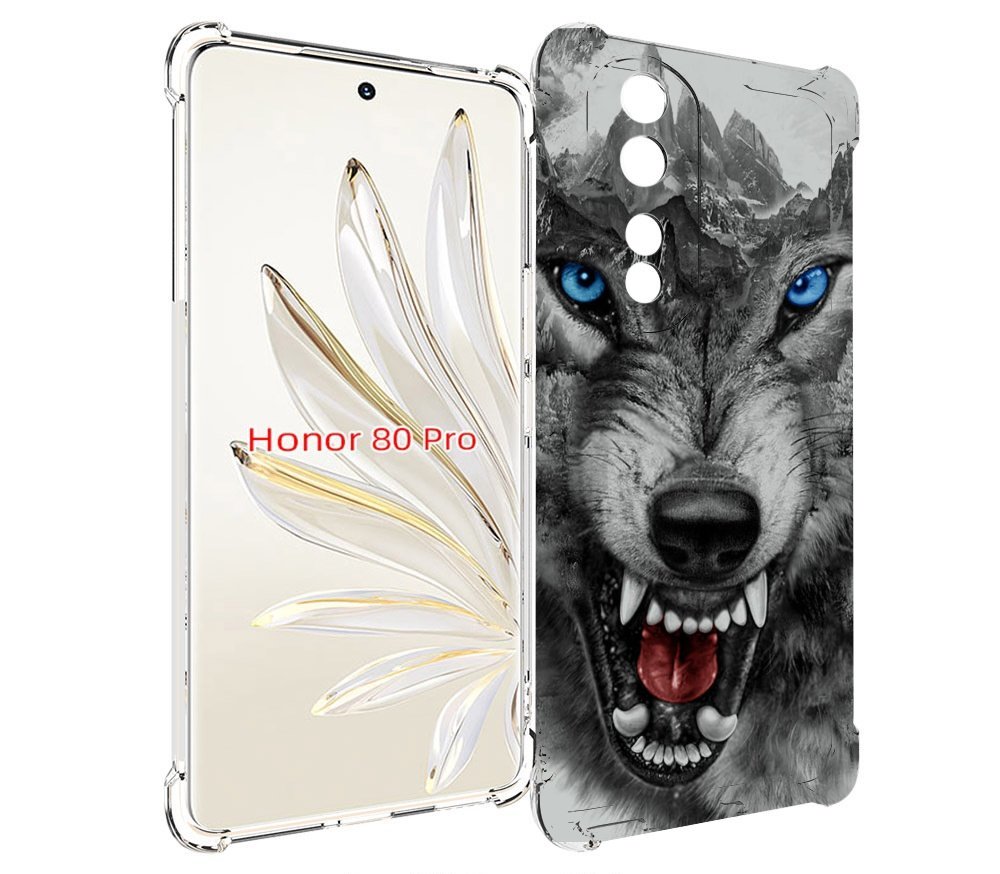 

Чехол MyPads Волк-частица мужской для Honor 80 Pro, Прозрачный, Tocco