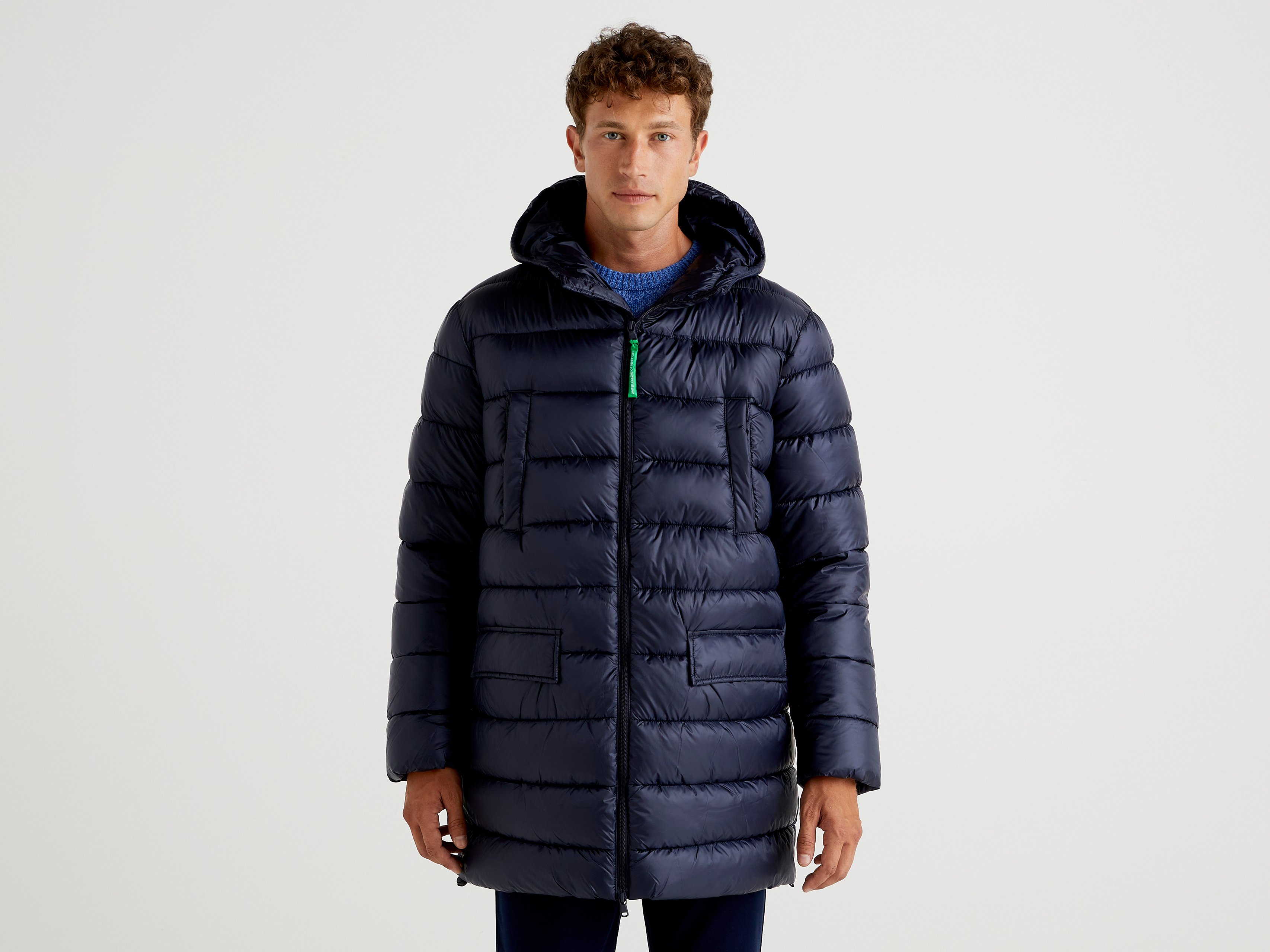 

Куртка мужская United Colors of Benetton 21A_29EH53HD8 синяя L, 21A_29EH53HD8