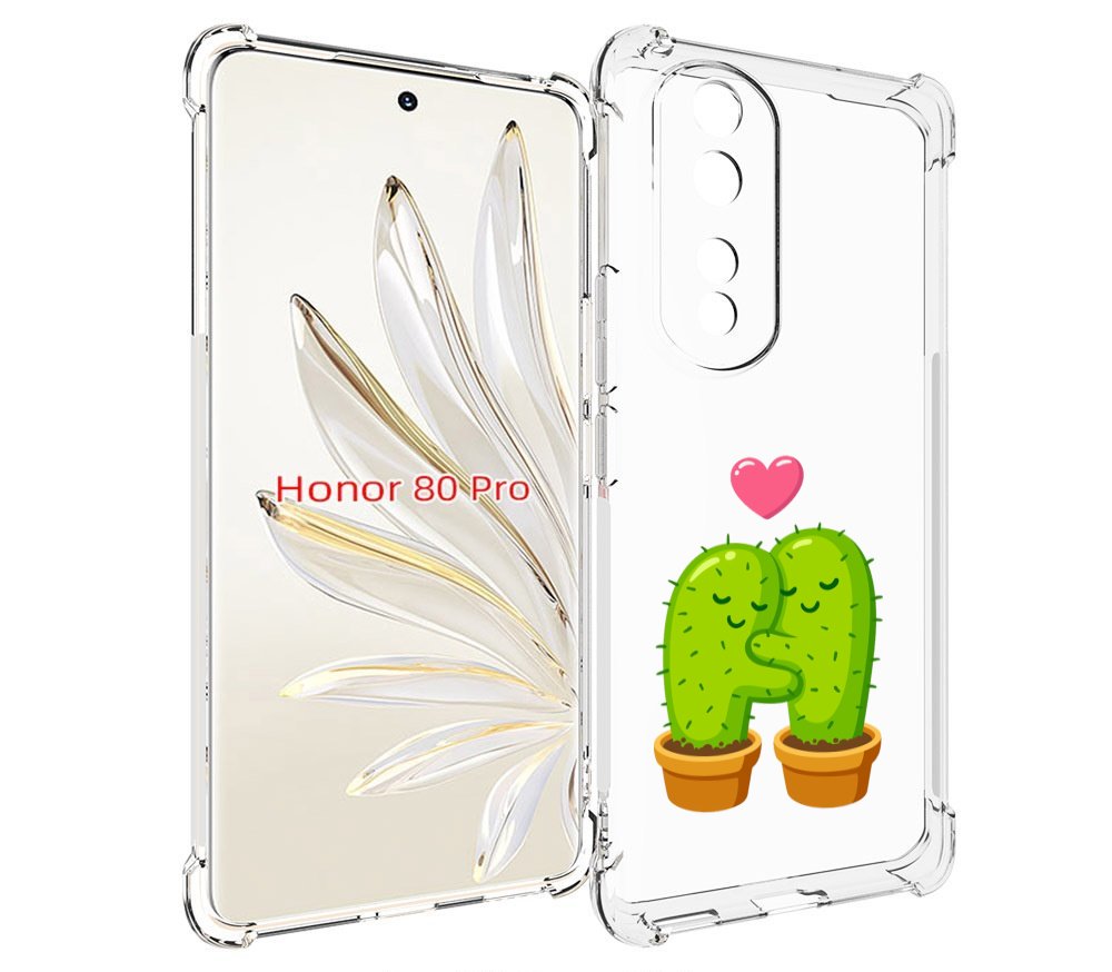 

Чехол MyPads Влюбленные-кактусы для Honor 80 Pro, Прозрачный, Tocco