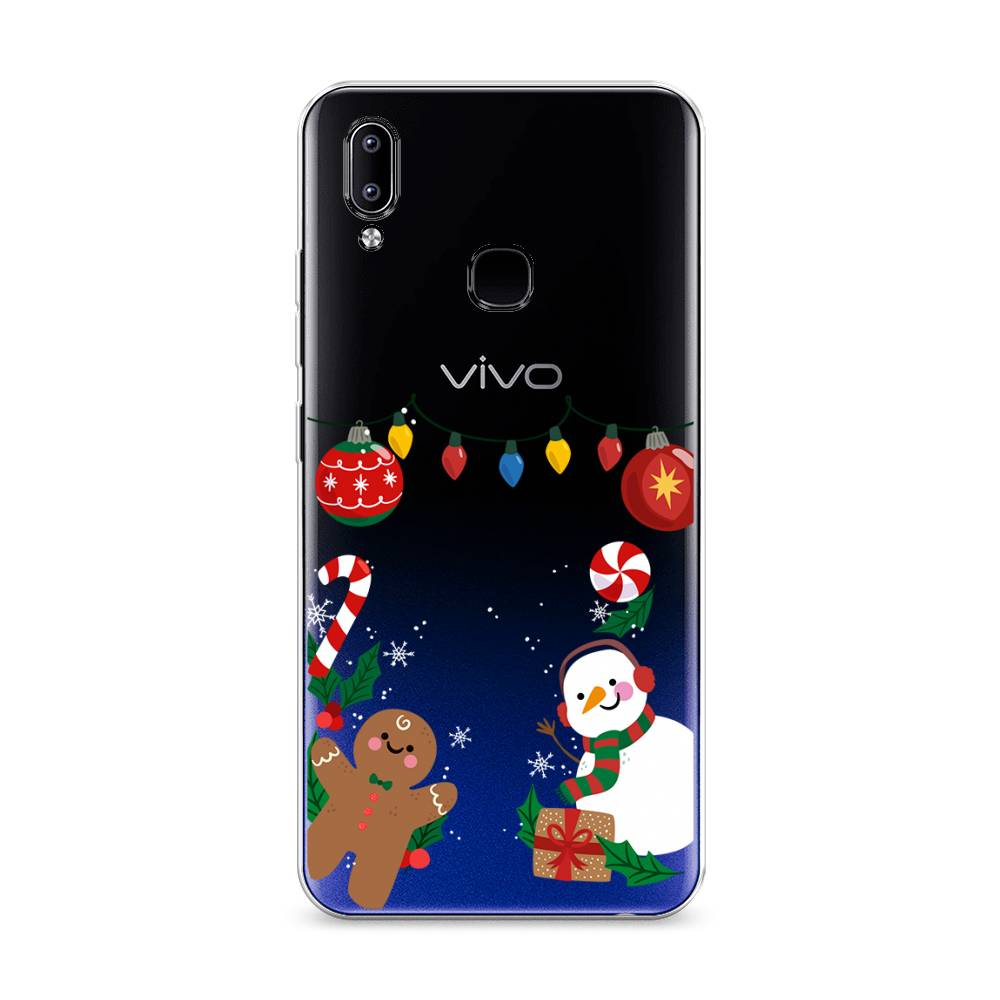 

Чехол на Vivo Y93 "Новогоднее настроение", Коричневый;красный;зеленый, 263950-5
