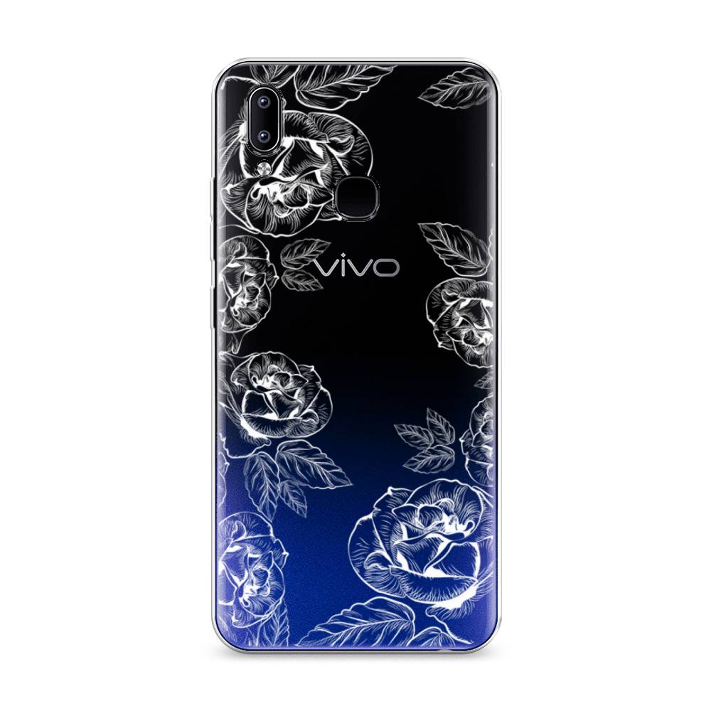 

Чехол на Vivo Y93 "Розы графика", Черный;серый, 263950-2