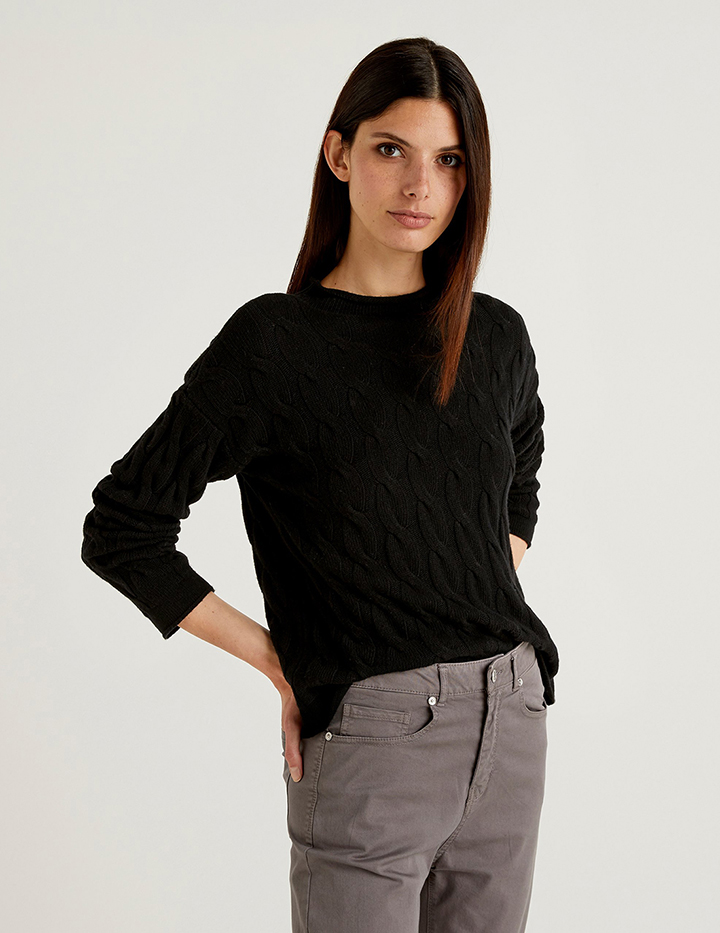 

Джемпер женский United Colors of Benetton 21A_1335D2467 черный XL, 21A_1335D2467