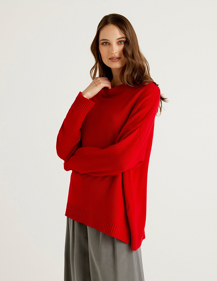 

Джемпер женский United Colors of Benetton 21A_1244D1N53 красный XS