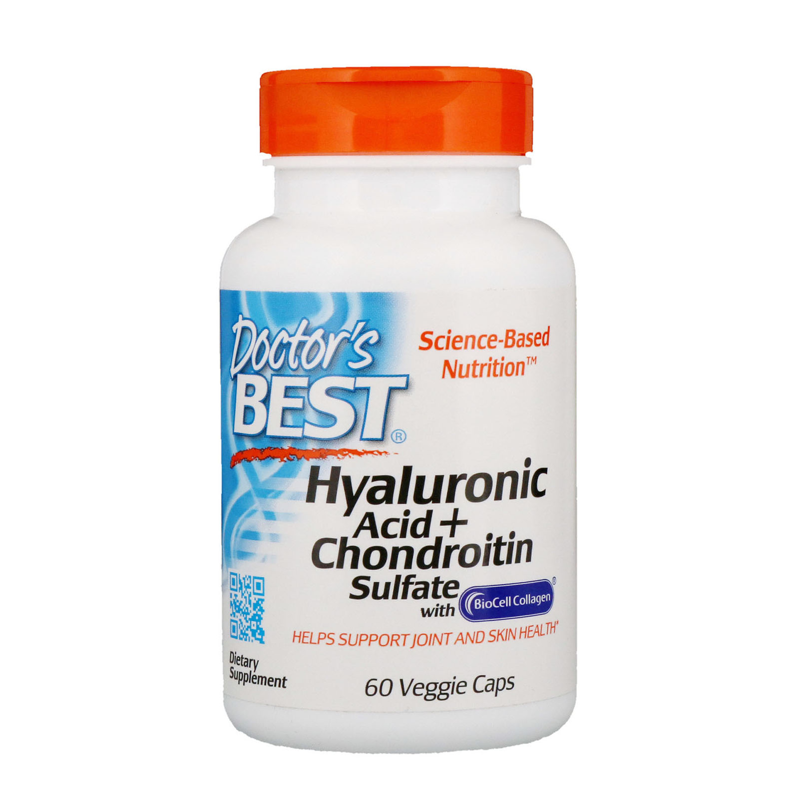 Doctor's Best Hyaluronic Acid + Chondroitin Sulfate, 60 табл., гиалур. кисл, хондр. сульф.