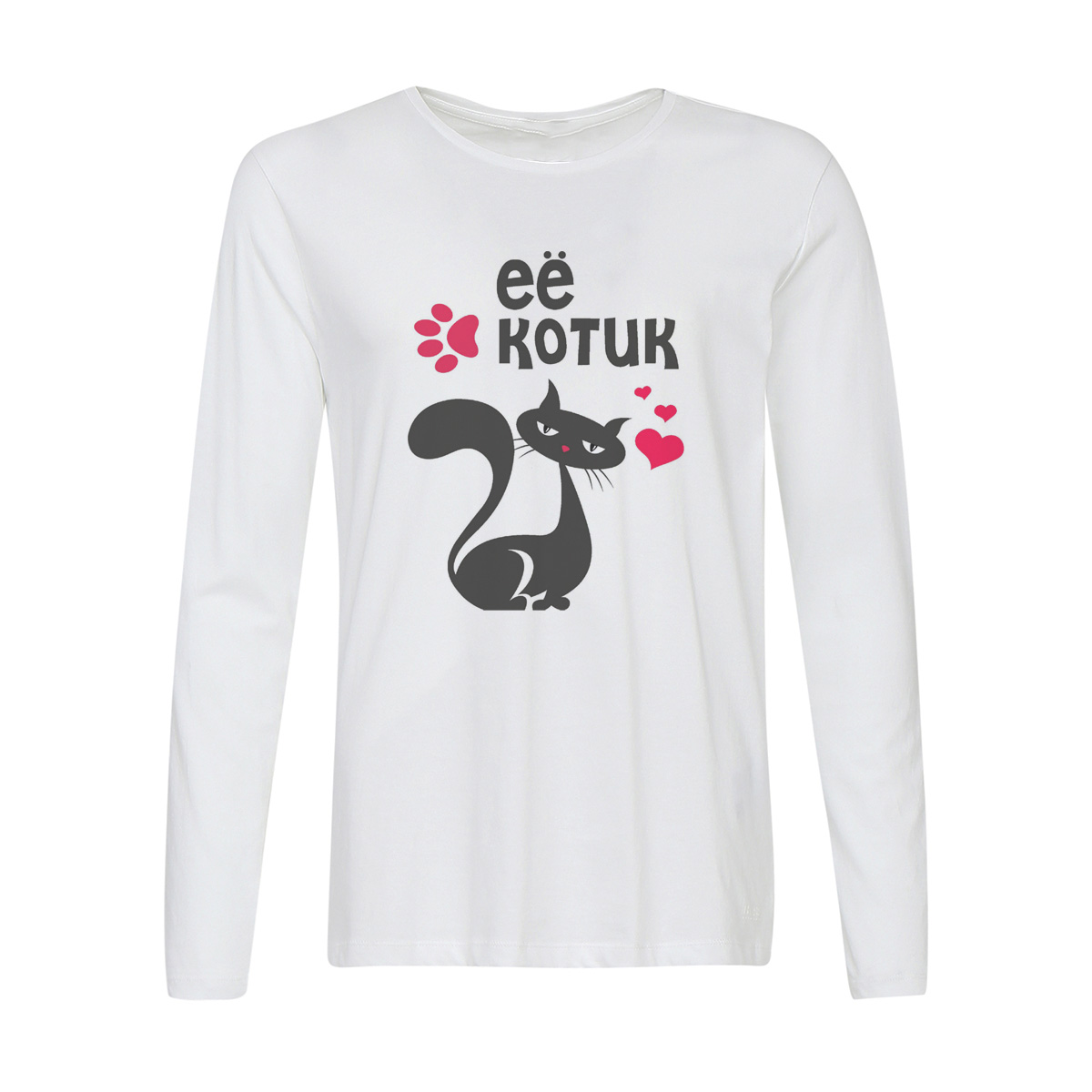 

Лонгслив CoolPodarok ее котик (есть пара), Белый, w0114068