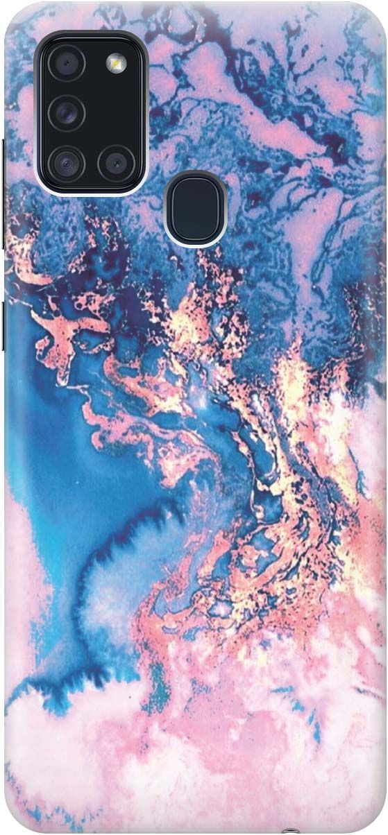 

Силиконовый чехол на Samsung Galaxy A21s "Синий мрамор", Голубой, 188
