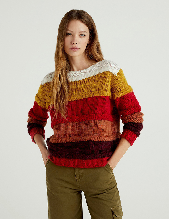 

Джемпер женский United Colors of Benetton 21A_118YE1P25 разноцветный L, 21A_118YE1P25