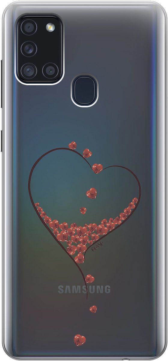 

Чехол на Samsung Galaxy A21s "Little hearts" прозрачный, Прозрачный;черный, 104