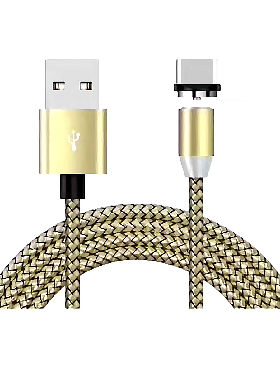 Кабель Mobileocean USB магнитный Type C с подсветкой, 1м (Gold)