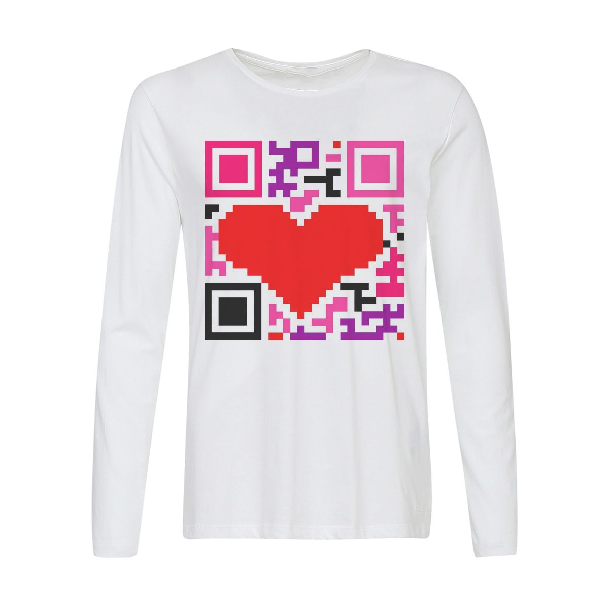 

Лонгслив CoolPodarok Сердце QR, Белый, w0114039