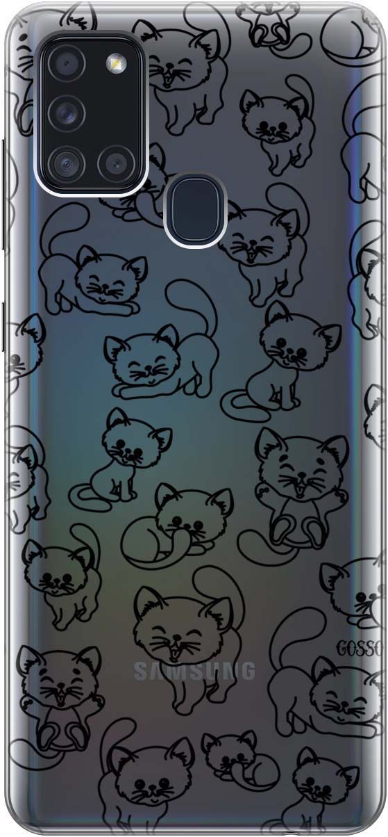 

Чехол на Samsung Galaxy A21s "Cute Kitties" прозрачный, Прозрачный;черный, 104
