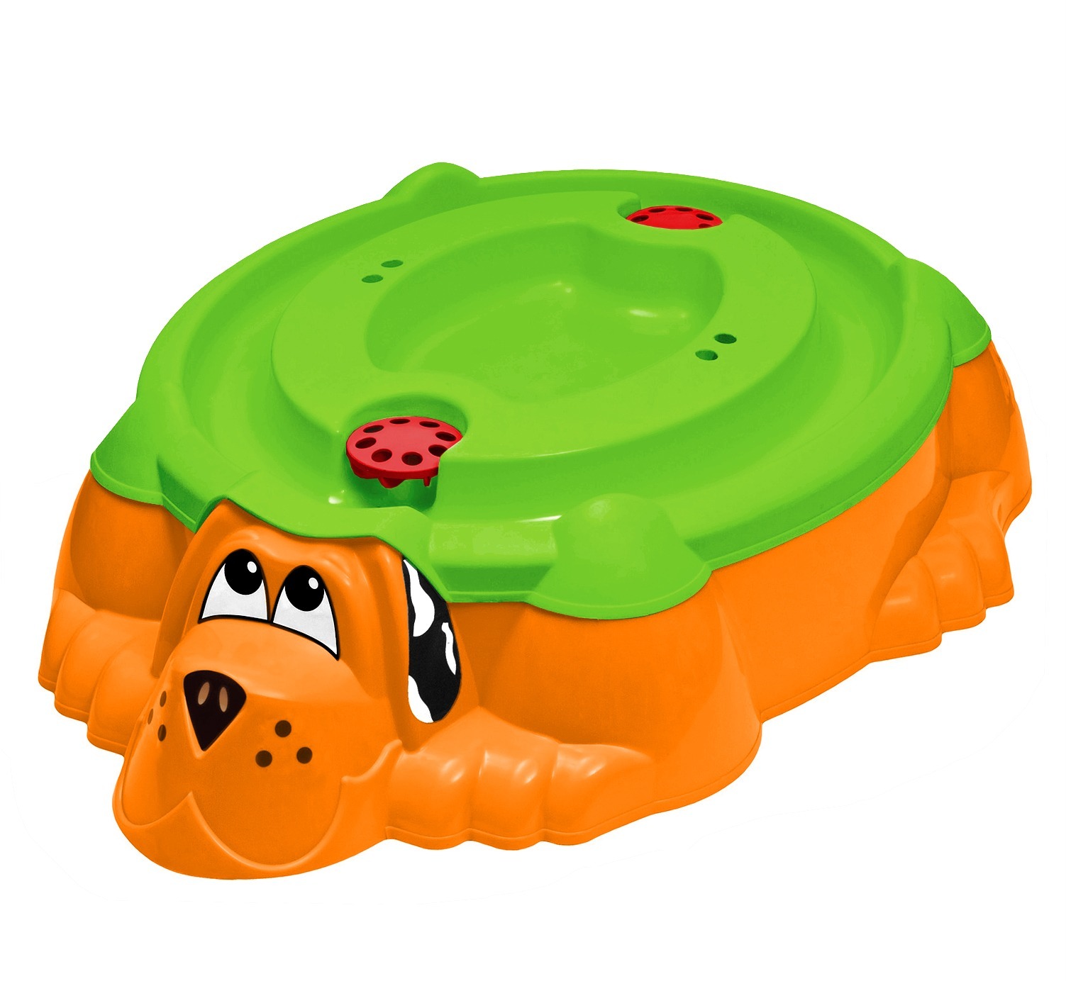 Песочница Sheffilton KIDS Собачка с крышкой 432 оранжевый, зеленый собачка соня на даче