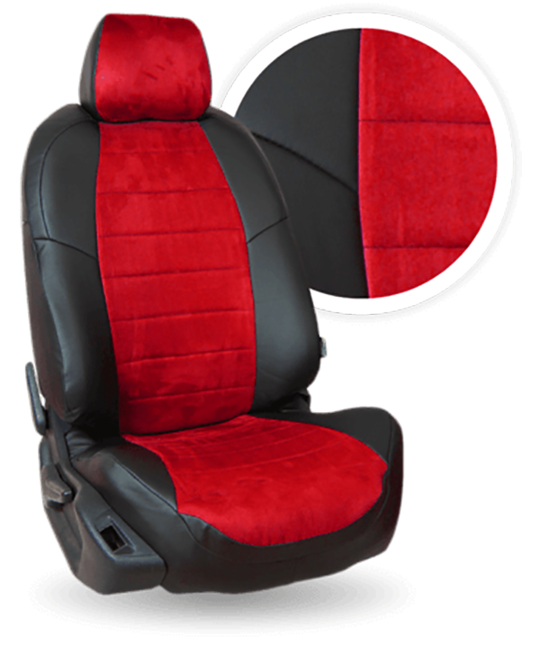 

Авточехлы Автопилот Renault Duster / Nissan Terrano III Алькантара / Черный + Красный