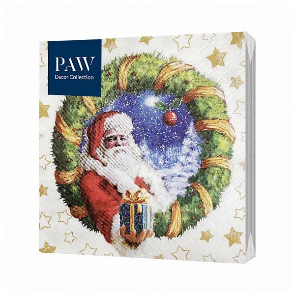 

Салфетки бумажные Paw Decor Collection Подарок от Деда Мороза 3 слоя 33 x 33 см 20 шт, Разноцветный, 60643299