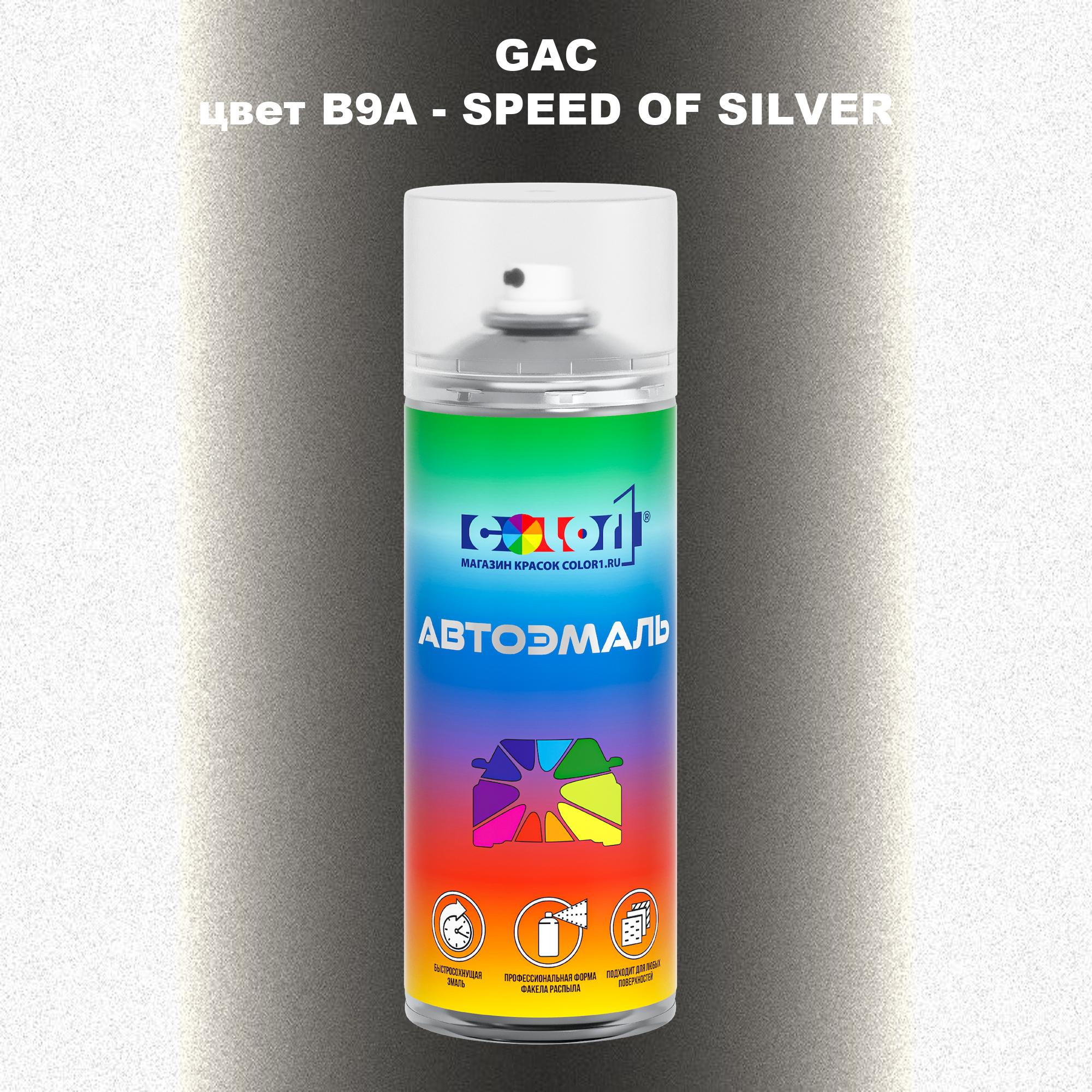 

Аэрозольная краска COLOR1 для GAC, цвет B9A - SPEED OF SILVER, Прозрачный