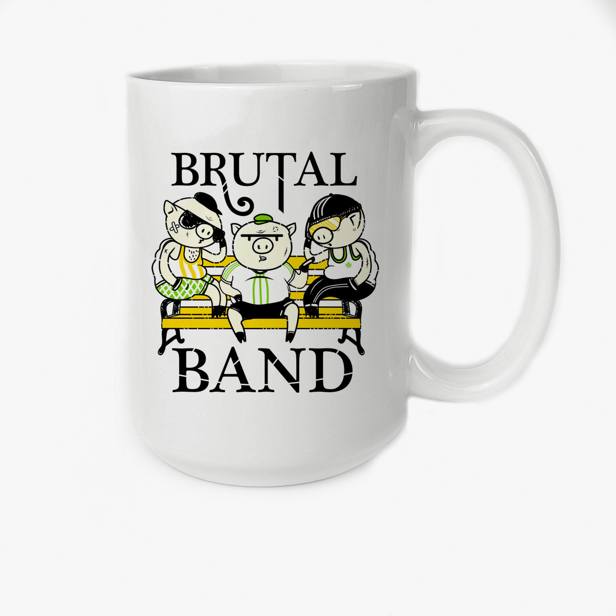 

Кружка CoolPodarok Прикол Хрюшки brutal band