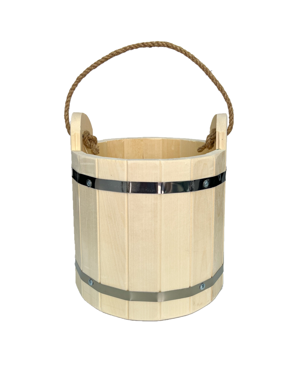 фото Ведро для бани деревянное 10л бацькина баня бондарные изделия для бани и сауны