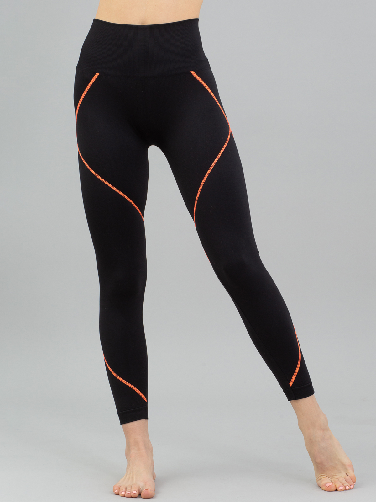 фото Леггинсы женские giulia leggings neon stripe 02 оранжевые l/xl