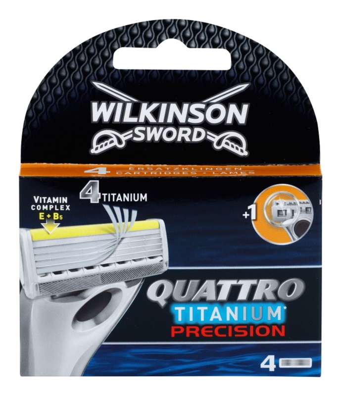 Сменные кассеты для станка Wilkinson Sword Schick Quattro Titanium Precision 4 шт сменные кассеты для бритвы wilkinson sword schick quattro 6 шт