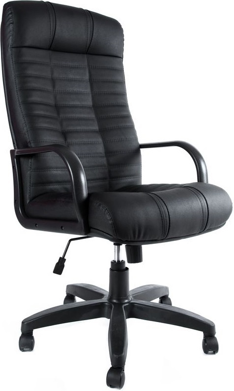 фото Компьютерное кресло евростиль атлант стандарт кожа черная
