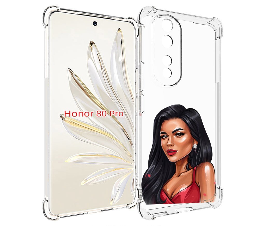 

Чехол MyPads Брюнетка-в-красном-платье для Honor 80 Pro, Прозрачный, Tocco