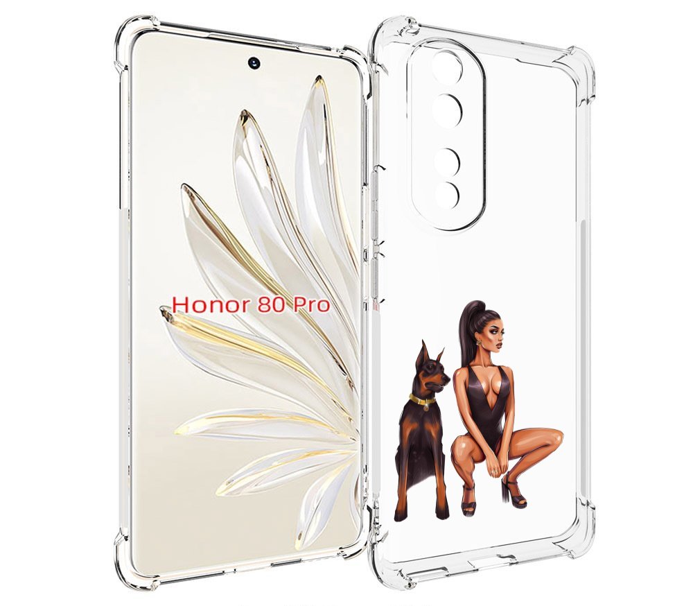 

Чехол MyPads Борзая-девушка для Honor 80 Pro, Прозрачный, Tocco