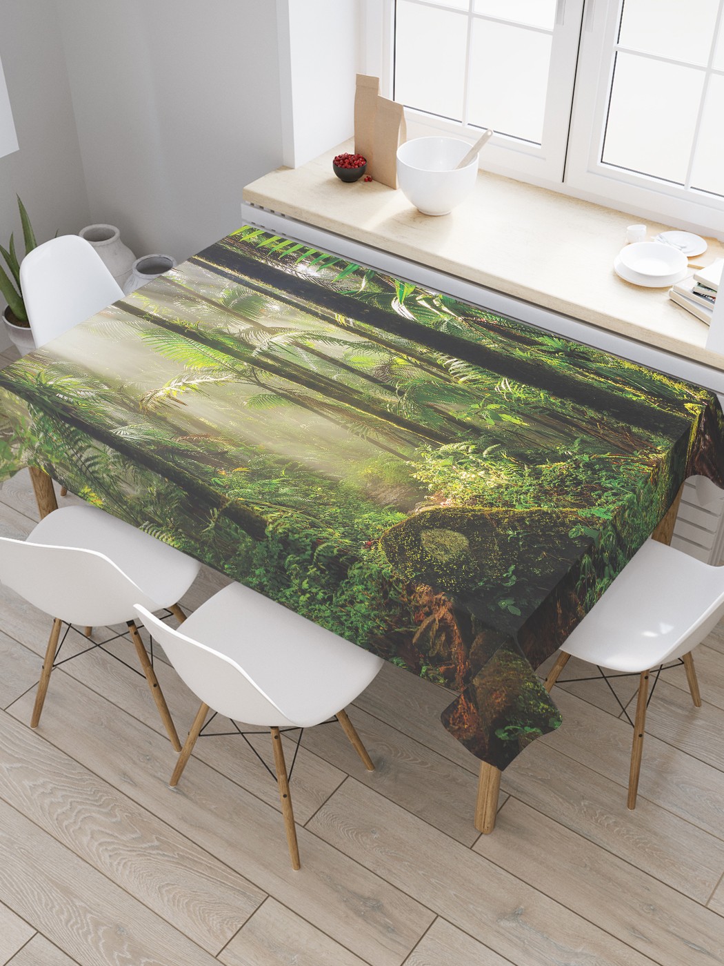 

Скатерть прямоугольная JoyArty "Джунгли Пуэрто-рико" из оксфорда, 120x145 см, Зеленый, Джунгли Пуэрто-рико