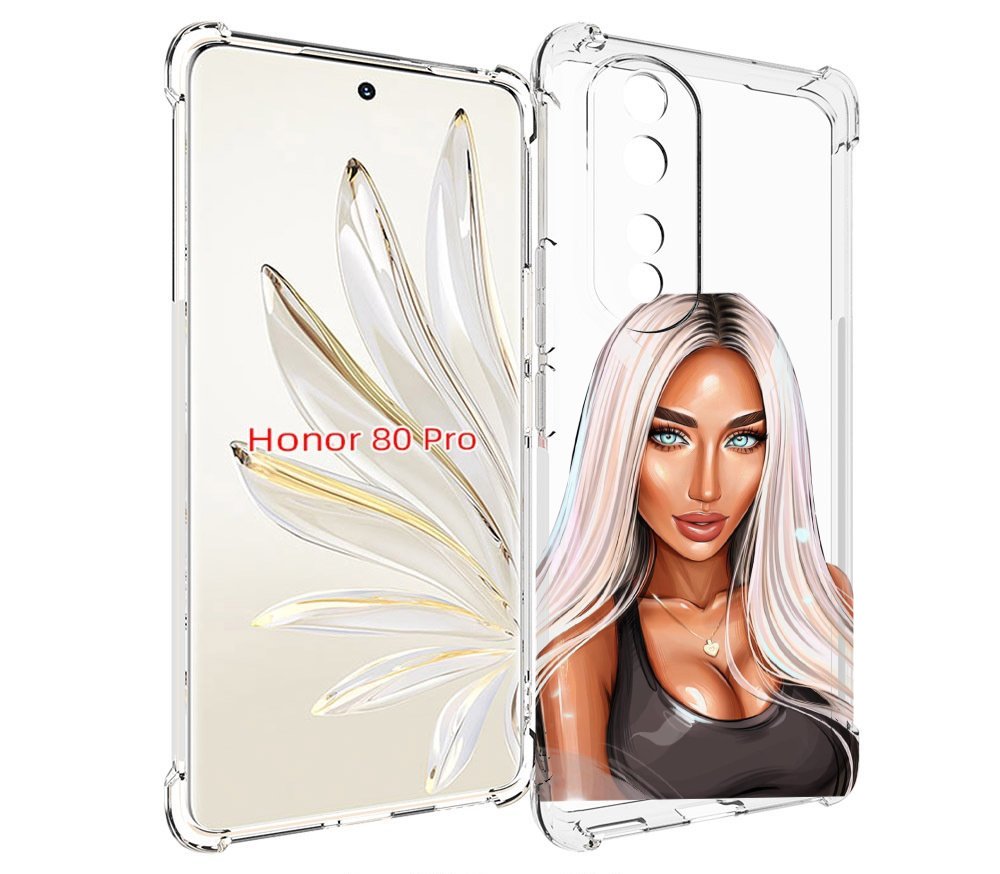 

Чехол MyPads Блондинка женский для Honor 80 Pro, Прозрачный, Tocco