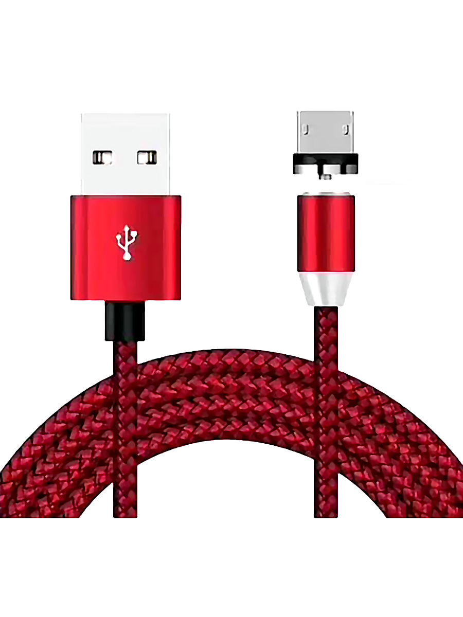 Кабель Mobileocean USB магнитный microUSB с подсветкой, 1м (Red)