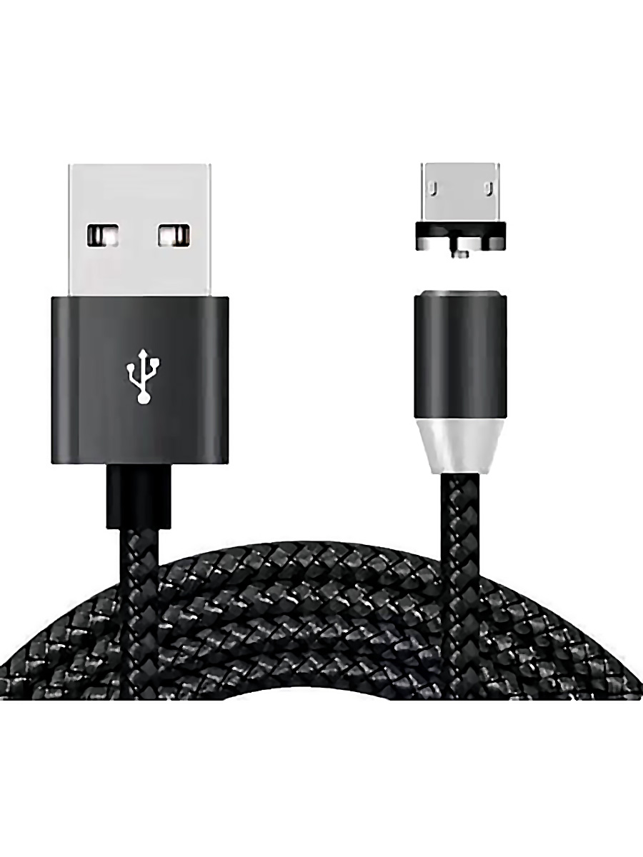 Кабель Mobileocean USB магнитный microUSB с подсветкой, 1м (Black)