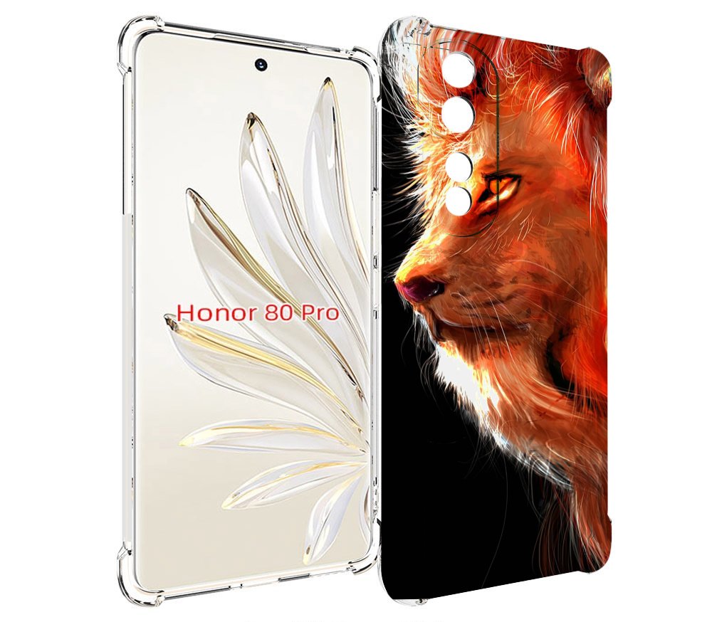 

Чехол MyPads Арт-рисунок-льва мужской для Honor 80 Pro, Прозрачный, Tocco