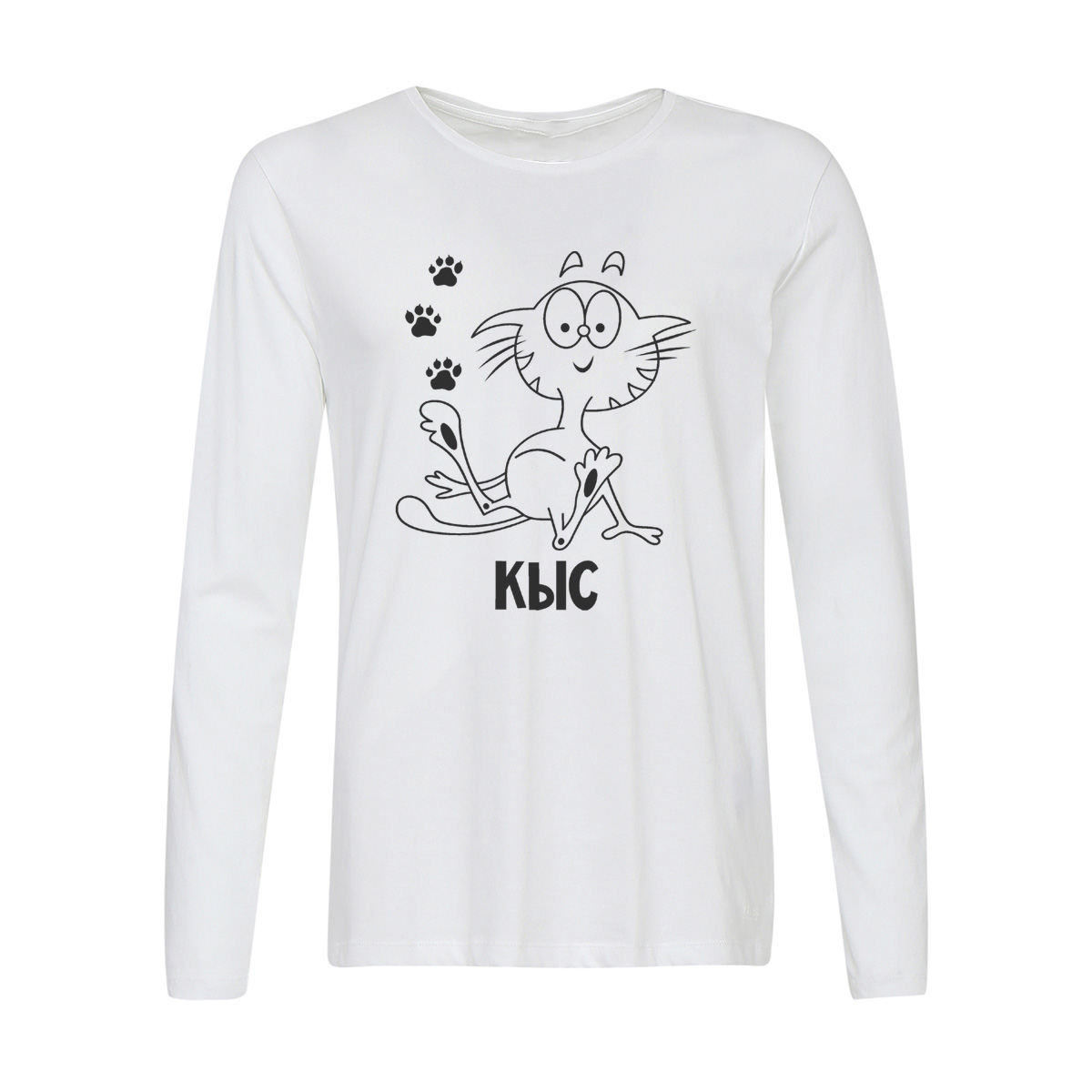 

Лонгслив CoolPodarok Кыса, Белый, w0114025
