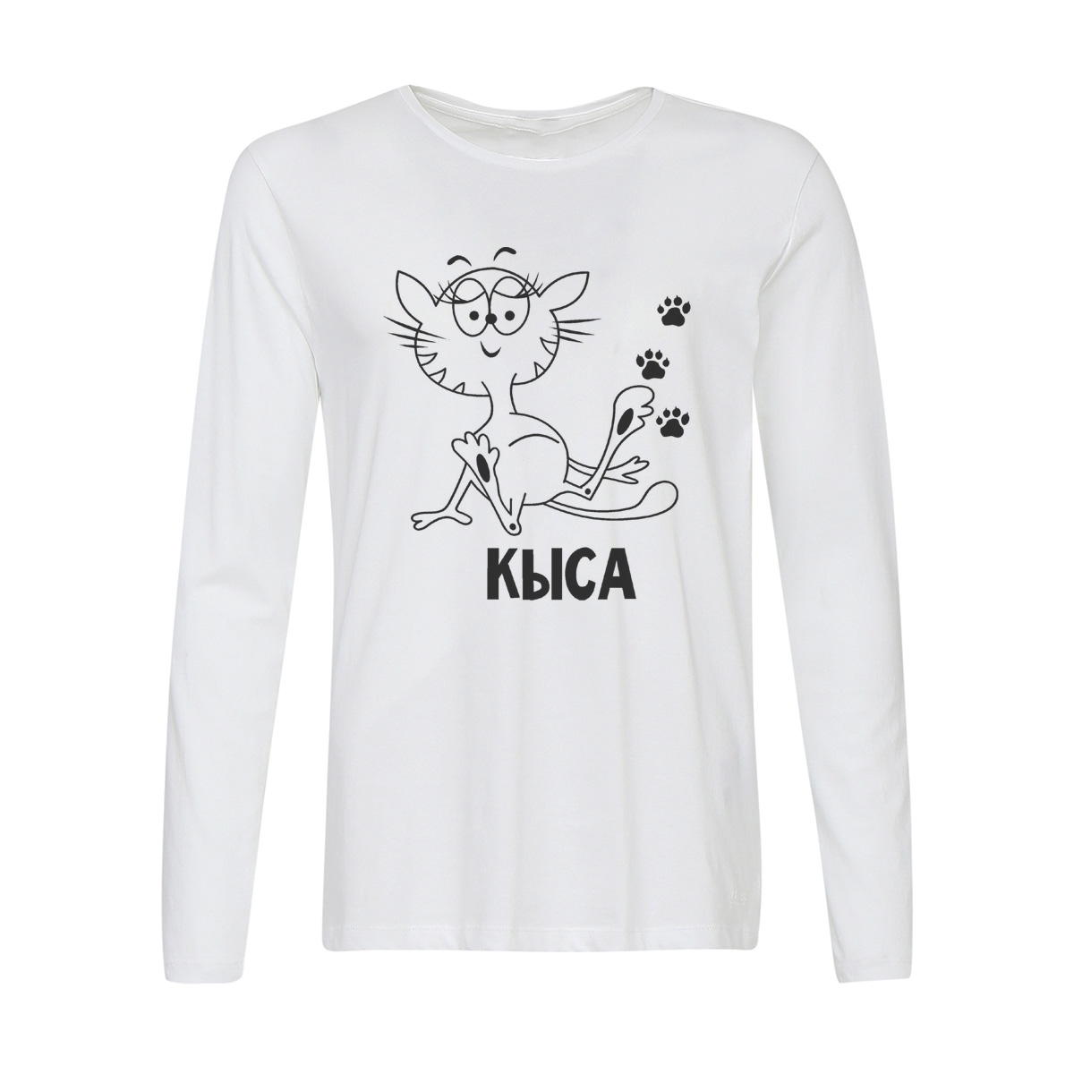 

Лонгслив CoolPodarok Кыса, Белый, w0114024