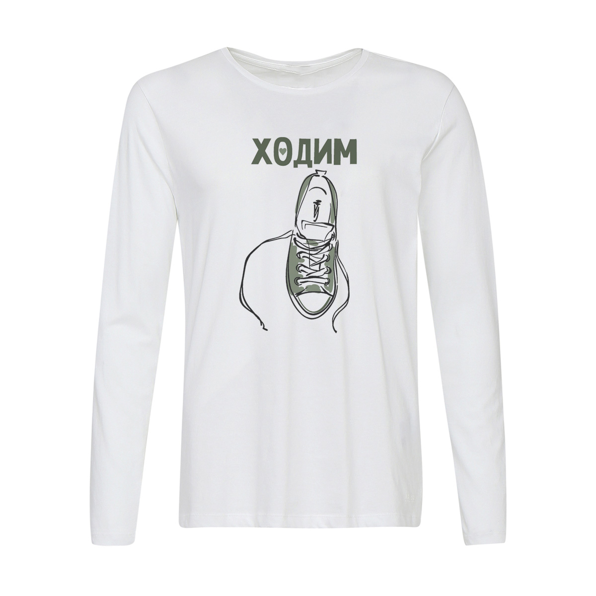 

Лонгслив CoolPodarok Ходим парой, Белый, w0114008