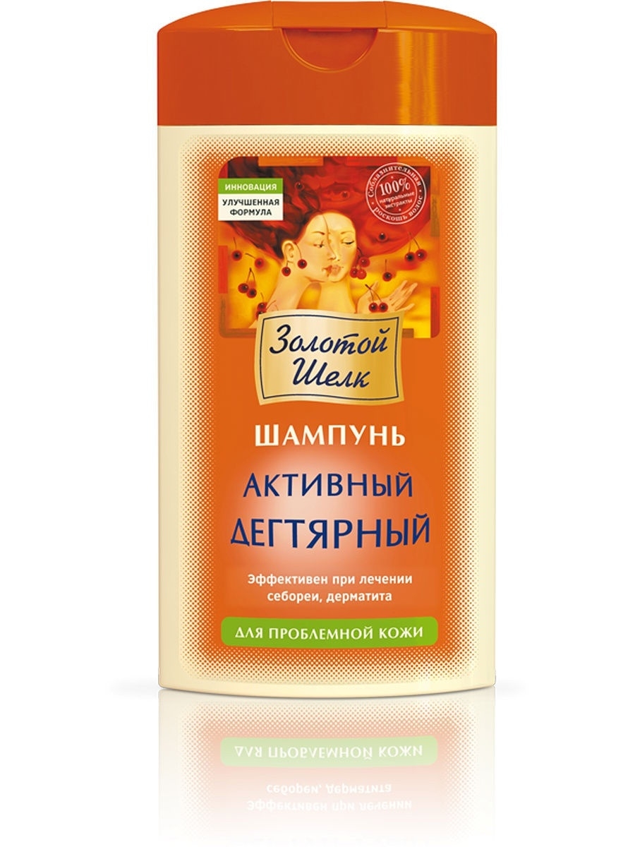 фото Шампунь активный дегтярный для проблемной кожи золотой шелк 250 мл