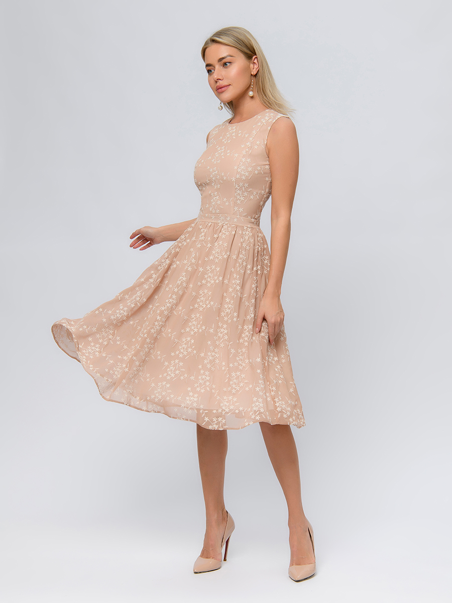 

Платье женское 1001dress 0102560BG бежевое 40 RU, Бежевый, 0102560BG