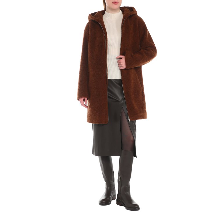 

Пальто женское Calzetti WENDY LONG коричневое XL, Коричневый, WENDY LONG