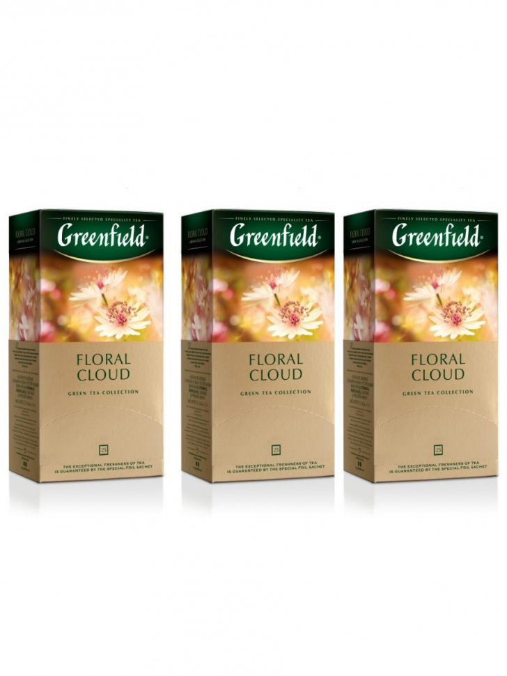 

Чай оолонг Greenfield Floral Cloud, 3 упаковки по 25 пакетиков